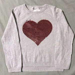Pink heart sweater size 4-6 NWT H&M